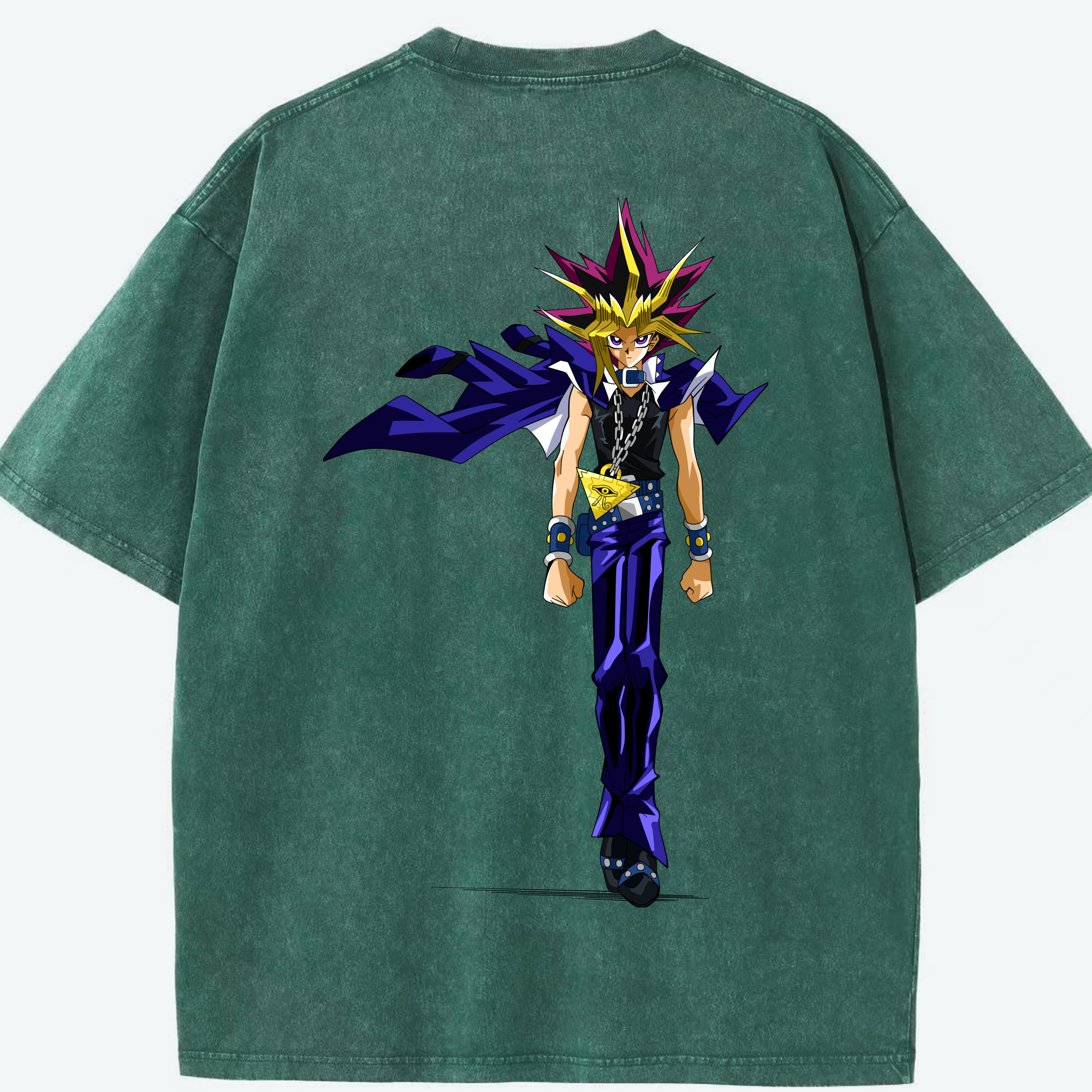 （画像用） 遊☆戯☆王 Yu-Gi-Oh! 綿100% ヴィンテージ風 半袖Tシャツ（背面プリント）